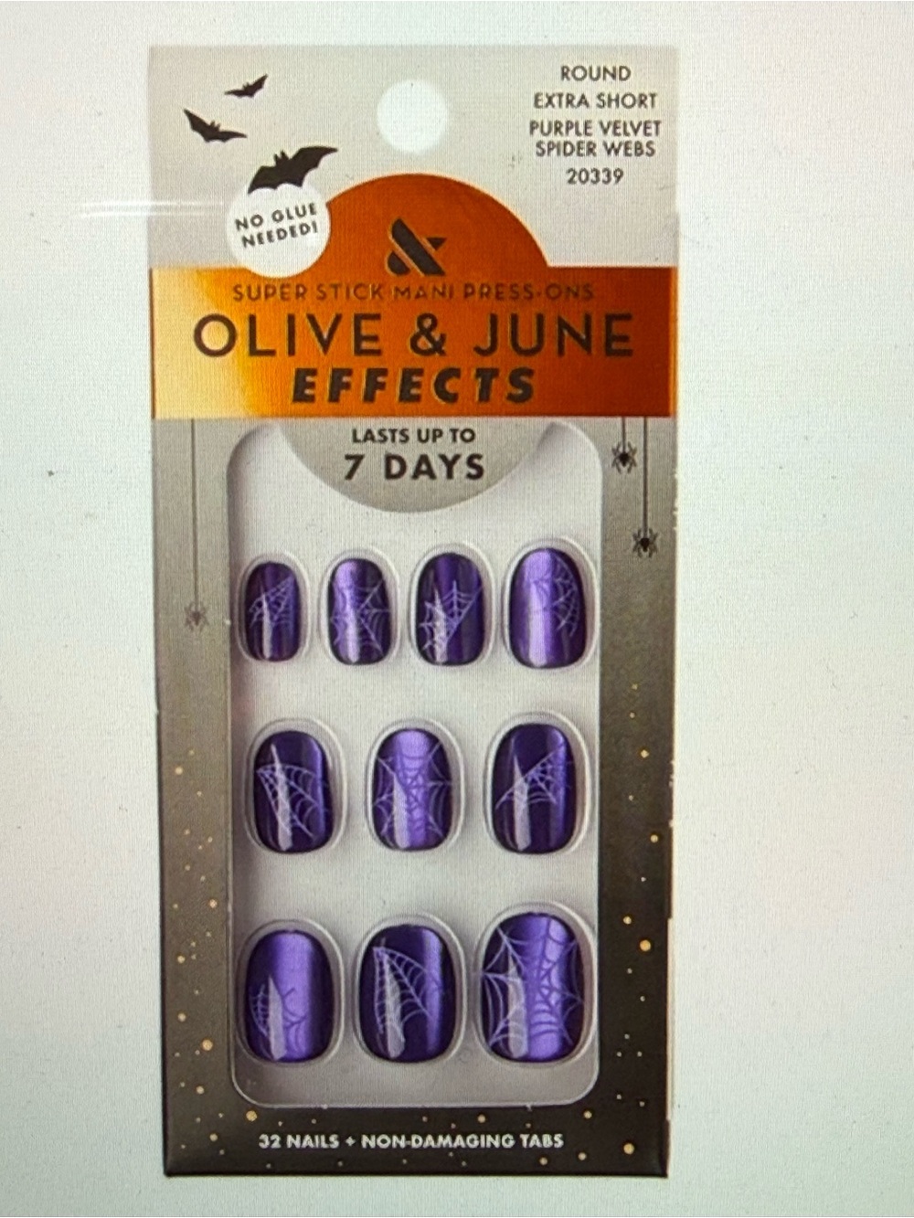 Alice + Olivia Purple Velvet Spider Web Press-On Nails